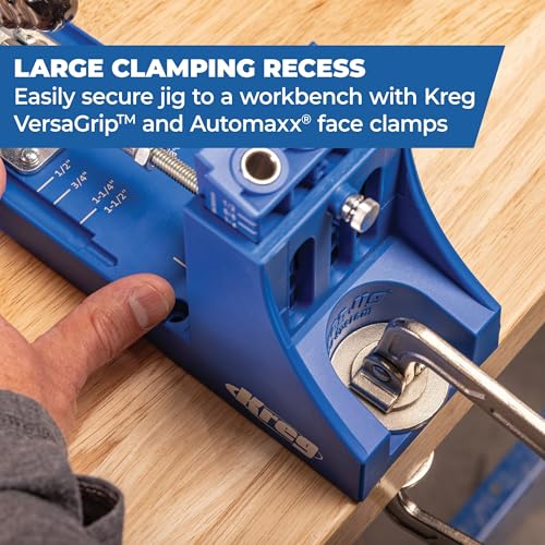 Kreg K4 System - With R3 Jig, Drilling Guide & Dust Collection - Adjustable, Versatile Jig - Create Rock-Solid Joints - For Materials 1/2" to 1 1/2" Thick - K4SYSTEM