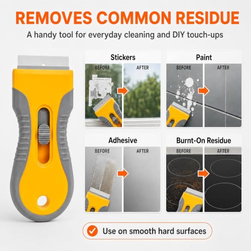 Razor Blade Scraper Tool, 2-Pack with 20 Replacement Blades, Window Scraper