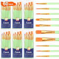 ESRICH 60PCS Paint Brushes, Paint Brush for Acrylic Painting Kids Adult Arts Painting Brush Kits - color: Green, size: 60