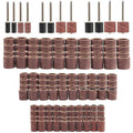 Yakamoz 132Pcs Aluminum Oxide Sanding Drums Kit, 80/120/180 Grit Sanding Sleeves with 3mm Shank Drum Mandrels, 1/4'' 3/8'' 1/2'' Drum Sander Bits Tool Accessories for Dremel Rotary Tools