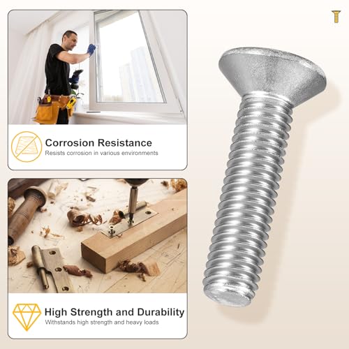 METALLIXITY M4-0.7x8mm Phillips Flat Head Bolts 304 Silver 50Pcs - color: Silver, size: M4-0.7x8mm