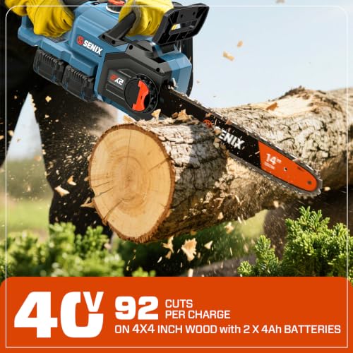 SENIX 40V 14" Electric Chainsaw, Cordless Battery Brushless,CSX2-M2 - size: 14"