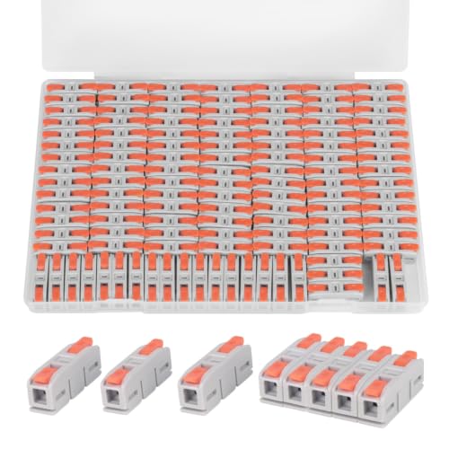 120PCS AVARBUVO Lever Wire Connectors, Mini Quick Connector Push-in, 1 in 1 Out Electrical Wire Inline Terminal for Splicing 24-12 AWG - size: 120PCS