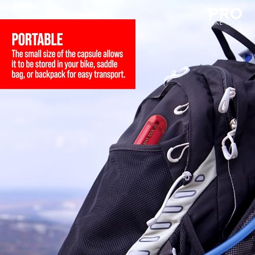 PRO Bike Tool Tubeless Bike Tyre Repair Kit – for MTB and Road Bicycle Tyres – Fix a Puncture or Flat, Fast – Tackle Set Includes Storage Canister, Plugger Tool and Plugs - color: Red