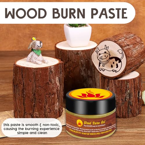 1DFAUL Wooden Burning Paste, 4 OZ Wood Burn Gel with Silicone Squeegee | Create Beautiful Art in Minutes, Personalize Your Craft, for Crafting, Drawing & DIY Arts