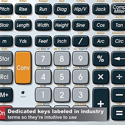 Calculated Industries 44080 Construction Master Pro-Desktop Advanced Construction Math Feet-Inch-Fraction Calculator with Trig Tool for Architects, Estimators, Contractors, Builders and Remodelers - style: Desktop