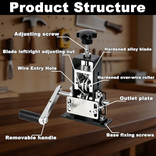 Manual Wire Stripping Machine, 0.06"-1" Wire Stripper Tool for Scrap Copper Recycling, Drill Powered & Hand Crank Dual-Drive Cable Stripper for DIY & Professional Use, Copper Wire Peeler