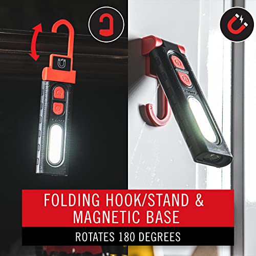 Coast PM100R 180-Degree Rotating Worklight with Magnetic Base, Black/Red