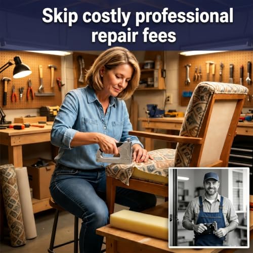 Heavy Duty Staple Gun, 3-in-1 Adjustable Stapler with Remover and Staples