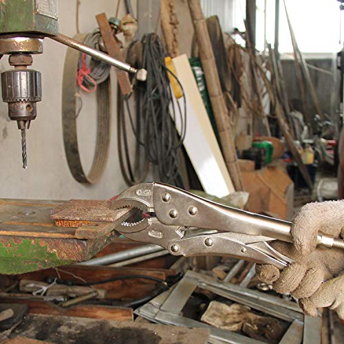 12-inch Heavy Duty Locking Pliers, Chrome Vanadium Steel, Curved Jaw Locking Pliers