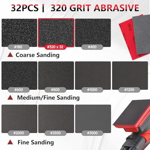 32 PCS 320 Grit Sanding Sponge, Soft and Flexible Sandpaper Block - style: 32Pcs 320Grit