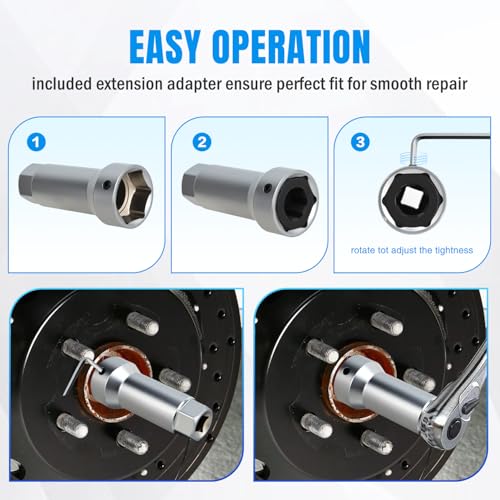 Nilight 10PCS Axle Spindle Thread Set with Case 8 Metric UNF Dies UNEF Nuts - size: 10PCS Metric & UNF