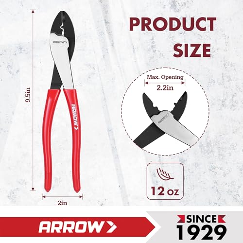 ARROW 9.5" Wire Crimper/Cutter, Wire Crimping Tool, Crimper Tool Electrical - size: 9.5 Inch