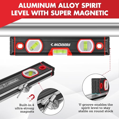 ARROW 3-Piece Spirit Level Set Included 9"/16"/48" Level with Carrying Bag - size: 3-Piece Set (9", 16", 48")