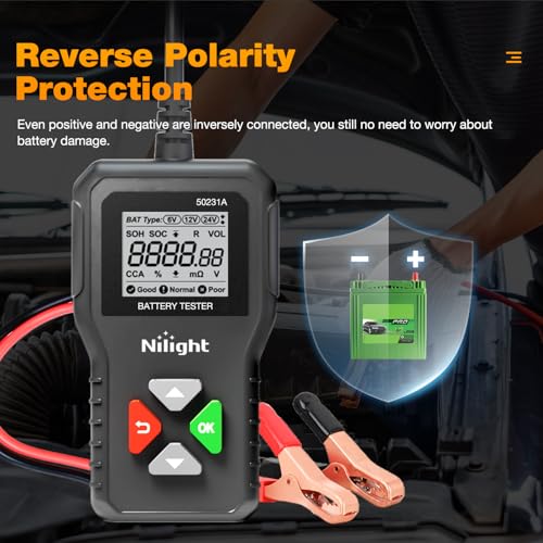 Nilight Car Battery Tester 6V/12V/24V Accurate Digital Auto Analyzer - color: 6-24v Battery Tester