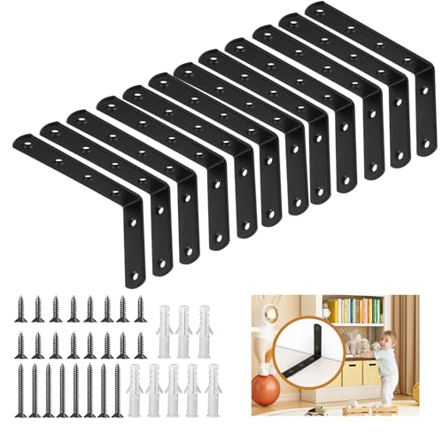 12 Pcs Anti Tip Furniture Anchors Baby Proofing 400 lbs Heavy Duty - color: 12 Pack