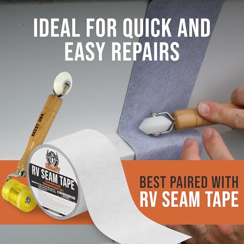 BEEST Seam Roller - Sound Deadening Roller for Automotive Cars, RV Roofs, Metal, Fiberglass, EPDM, TPO Rubber - Dual Design Seam Rolling & Sound Deadening Tool with 2" Flat & Edge Rolling Application