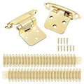 50 Pack (25 Pairs) 1/2 Inch Overlay Gold Kitchen Cabinet Hinges - color: Brass Gold, size: 50 Pack (25 Pairs)