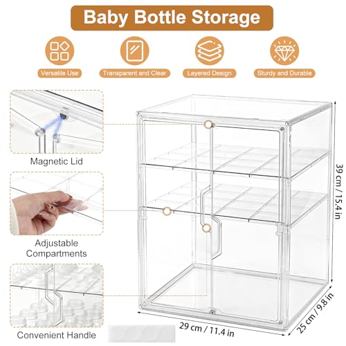 ERTIUANIO Baby Bottle Organizer for Countertop Cabinet Storage - size: X-Large, style: 3-Tier Double-Door