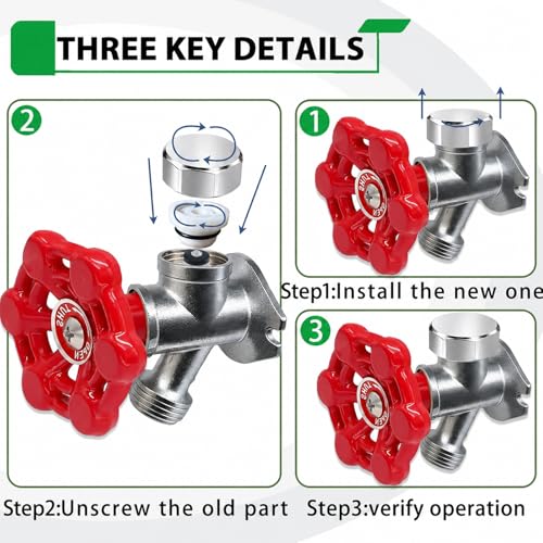 Silver Metal ASSE 1019-A Vacuum Breaker Check Valve Repair Kit, Anti-Siphon Replacement Parts, Corrosion Resistant, Chrome Plated Brass Top Cover, Plastic Body, Plunger & O-Ring, 1 Pack - color: silver metal