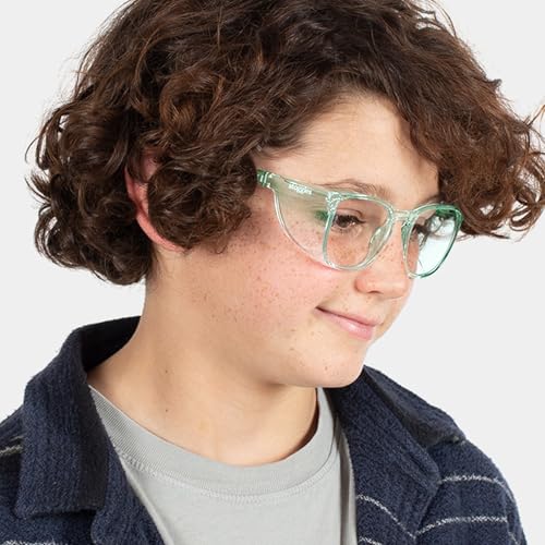 Stoggles - Official - Square - Z87.1 Certified Safety Glasses - Anti-Fog - Blue Light Blocking (Size Small, Jade), Mini - color: Jade, size: Small