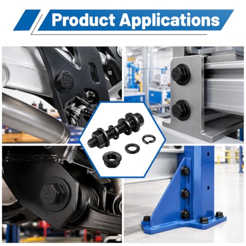 440PCS M6 Flange Bolt Assortment Kit with Nut Washer 10.9 Alloy Steel - size: G10.9 M6 440PCS