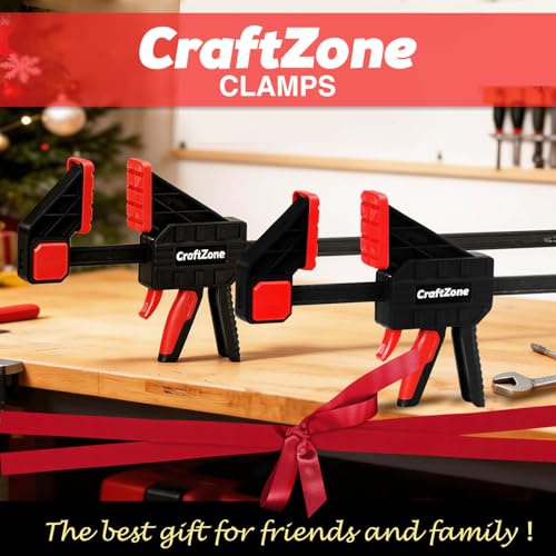 Bar Clamps Wood Clamps for Woodworking 24" One Hand Clamp/Spreader - 2-pack Quick Clamps E-Z Hold Bar Clamps Set F Clamp with 300 lbs Load Limit Medium Duty