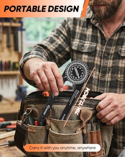 Saker Miter Saw Protractor 7-Inch Aluminum Protractor Angle Finder Black - style: 1 Pack