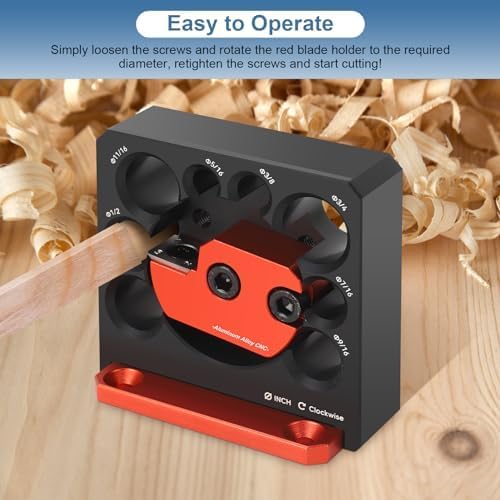 Dowel Maker Jig Kit, Imperial 8-Hole Adjustable High-Speed Carbide Inserts