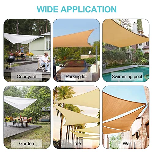 HOMPER Awning Attachment Set, Heavy Duty Sun Shade Sail Stainless Steel Hardware Kit for Garden Triangle and Square, Rectangle, Fixing Accessories