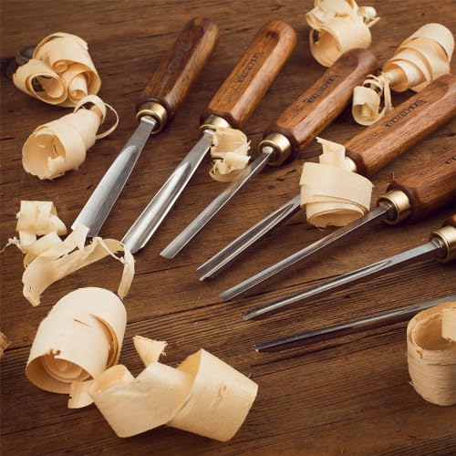12-Piece Wood Carving Chisel Tools Set, Sharp CR-V Steel Blades - size: 12PCS Carving Chisel