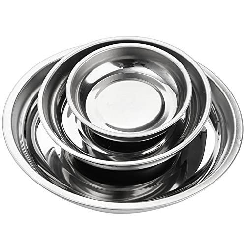 Hedume 6-Piece Magnet Trays Set, 3" 4" 6" Round Magnetic Parts Tray, Stainless Steel Magnetic Trays Tools Parts Tray Holder for Socket Screw, Nuts, Bolts, Metal Parts