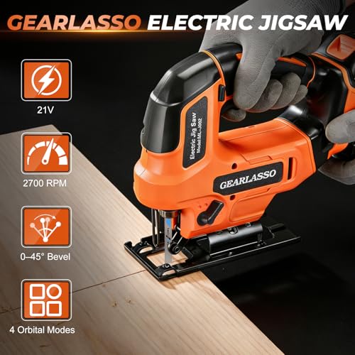 Cordless Jig Saw 21V Brushless 4 Orbital Bevel Cuts Variable