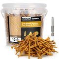 Deck Screws #10 x 3’’, T25 Star Torx Drive Flat Head Wood Screws, Tan, 5lb - color: Tan, size: 10X3’’