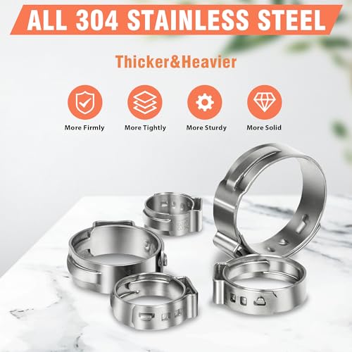 120pcs 3/8 pex crimp rings for PEX Tubing Pipe Fitting Connections - color: 120 Pcs, size: 3/8 inch