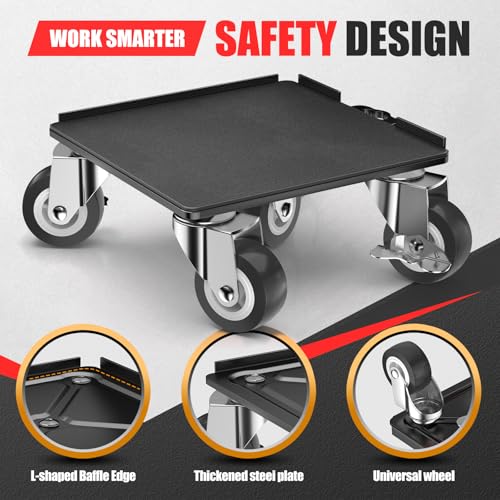 Kavlium Heavy Duty Furniture Dolly,5-Wheel Furniture Movers,6.3 Inch - color: Black, size: 6.3in