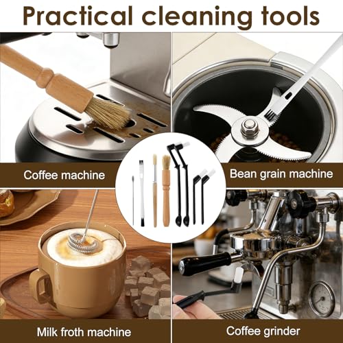 36PCS Coffee Brush Set, Espresso Machine Cleaning Brush Kit with Nylon & Bristle Brushes, Coffee Grinder Cleaning Brush Set,Long Handle Straw & Bottle Brush Kit, Espresso Brush for Home Cafe Barista - color: Multicolor 36pcs