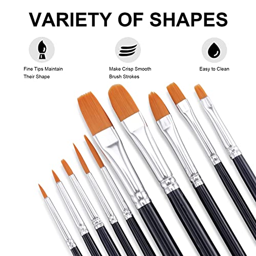 GOTIDEAL Acrylic Paint Set with 10 Brushes, 18 Colors (59ml, 2 oz) - color: 18 Colors