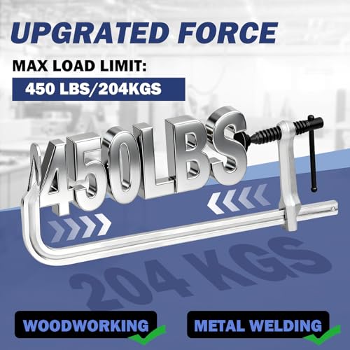 Bar Clamps 4-Pack, 12-Inch Light-duty Drop Forged Steel F Clamps (450 lbs) for Welding and Woodworking - style: 450 Lbs