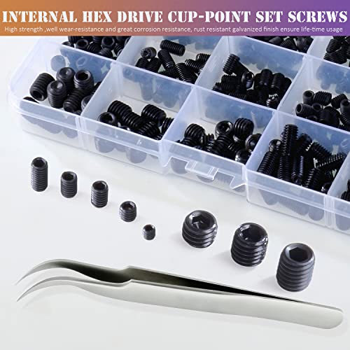 ZTF 530Pcs Metric Set Screw Assortment Kit, M3 M4 M5 M6 M8 Grub Screws - size: back-530pcs