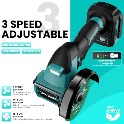 Cordless Cut Off Tool Compatible with Makita Battery, 18,000 RPM Brushless Motor, 4" Blades (2pcs) with Dust Cover, 1.2mm Max Blade Thickness for Wood/Metal/Plastic【BATTERIES NOT INCLUDED】