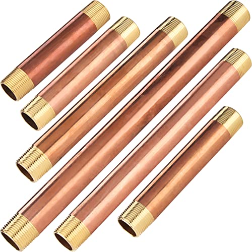 LTWFITTING Brass Long Nipple Kit(4-1/2,5,5-1/2,6,10,12) x 1/8 MPT(12pcs)