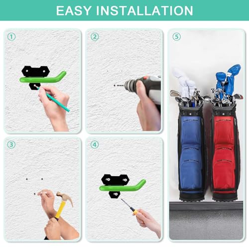 Wall Mounted Golf Bag Hook, Black