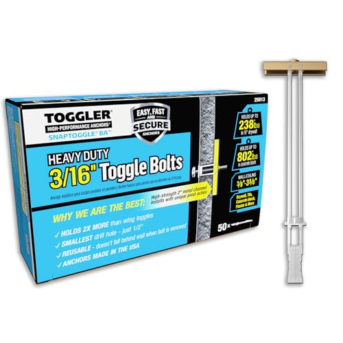 TOGGLER SNAPTOGGLE Toggle Anchor 3/16-24 UNC, 50 Pack, Bolts not Included - size: 50 w/o Bolts