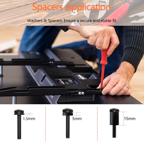 80in TV Mounting Screws,TV Mount Screws,TV Mount Hardware Kit,Black