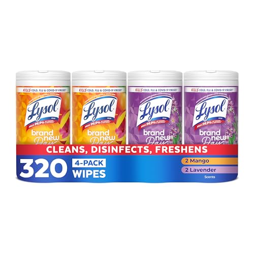 Lysol Disinfecting Wipes, Multi-Surface, Lavender + Mango, 80 ct. (4 Pack)