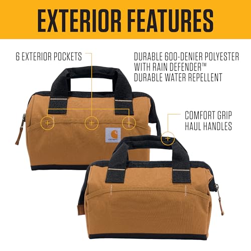 Carhartt Utility Small Tool Bag Carhartt Brown - size: 13-Inch 15 Pocket