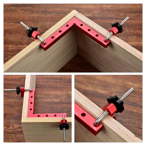90 Degree Clamp Aluminum Alloy Corner Clamps for Woodworking,5.5" x 5.5"Carpenter Right Angle Clamping Square Tools for Box,Shelves,Picture frames,Drawers Cabinets Position (4 PACK) - style: 14x14cm 4Pack