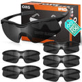 OXG 6 Pack Anti-Fog Safety Glasses, ANSI Z87+ Impact & Scratch Resistant Protective Eyewear for Work, Lab, Construction - color: Grey