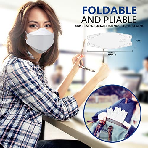 LEVENIS KN95 Face Masks 100 Pack, Breathable Comfortable and Disposable KN95 Mask, White - color: 100pcs Adult-white